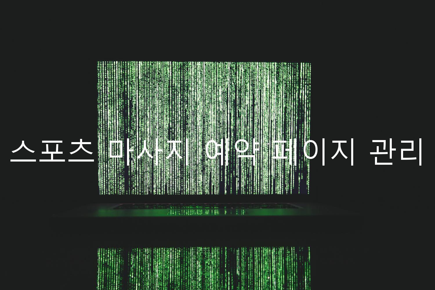 스포츠 마사지 예약 페이지 관리