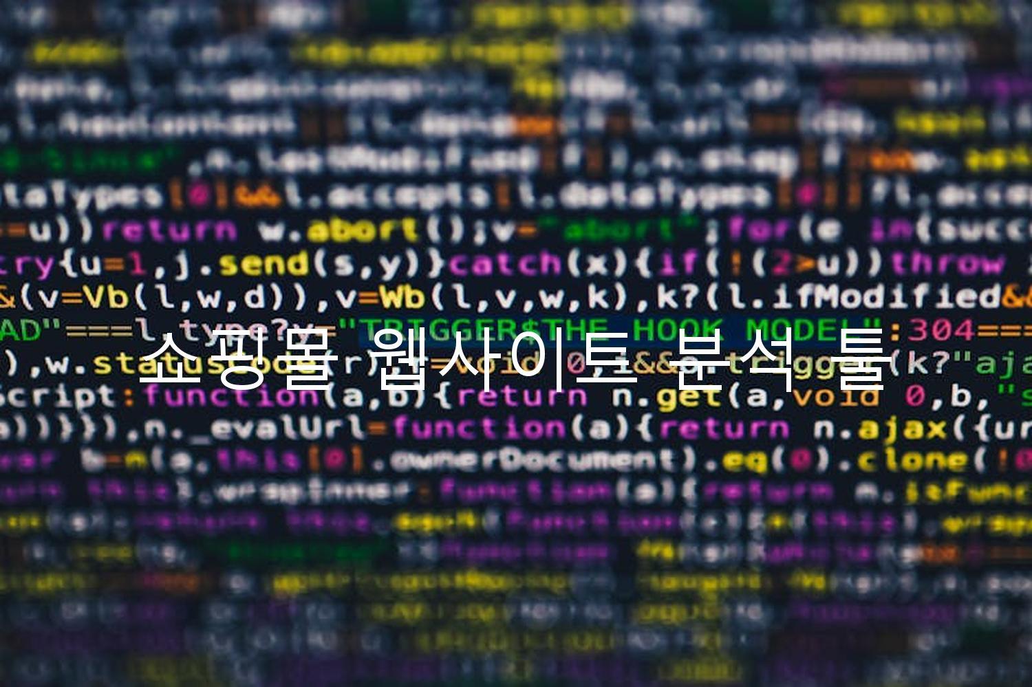 쇼핑몰 웹사이트 분석 툴