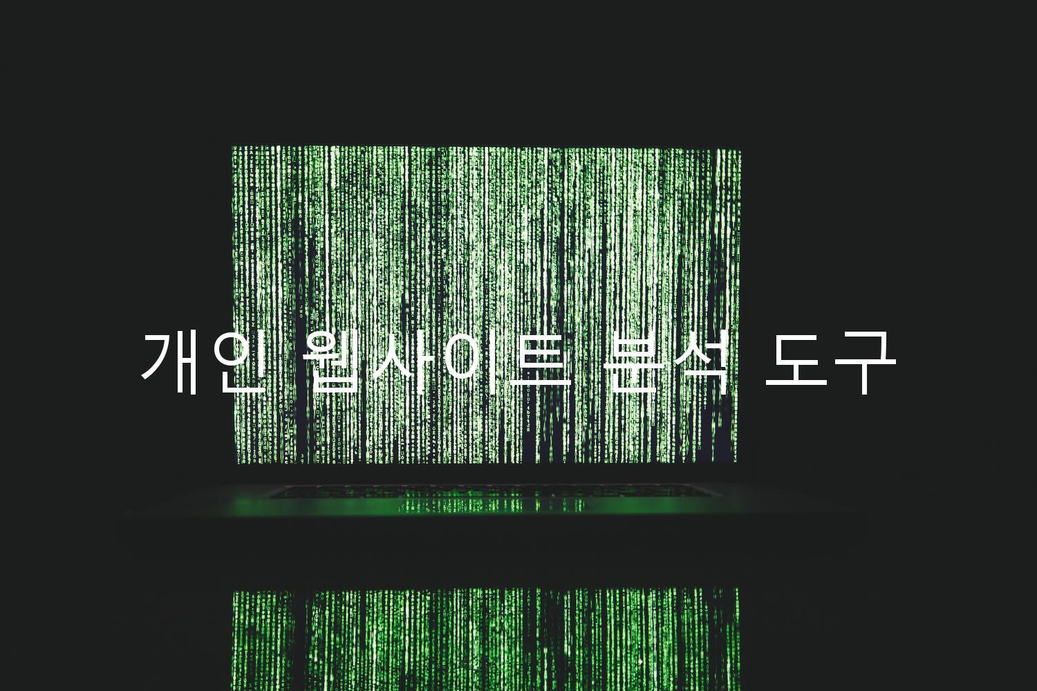 개인 웹사이트 분석 도구