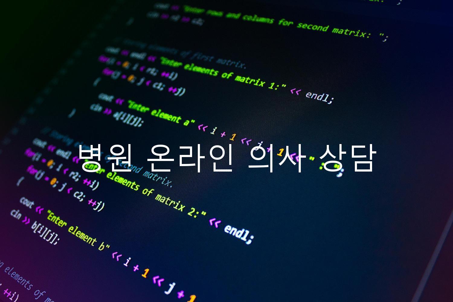 병원 온라인 의사 상담