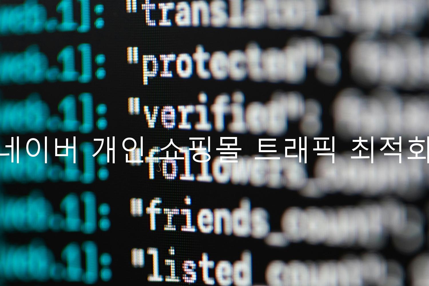 네이버 개인 쇼핑몰 트래픽 최적화