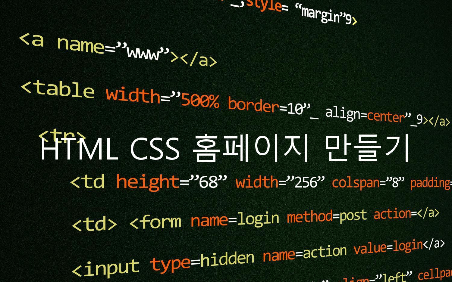 HTML CSS 홈페이지 만들기