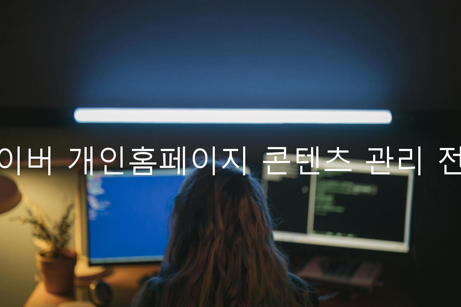 네이버 개인홈페이지 콘텐츠 관리 전략