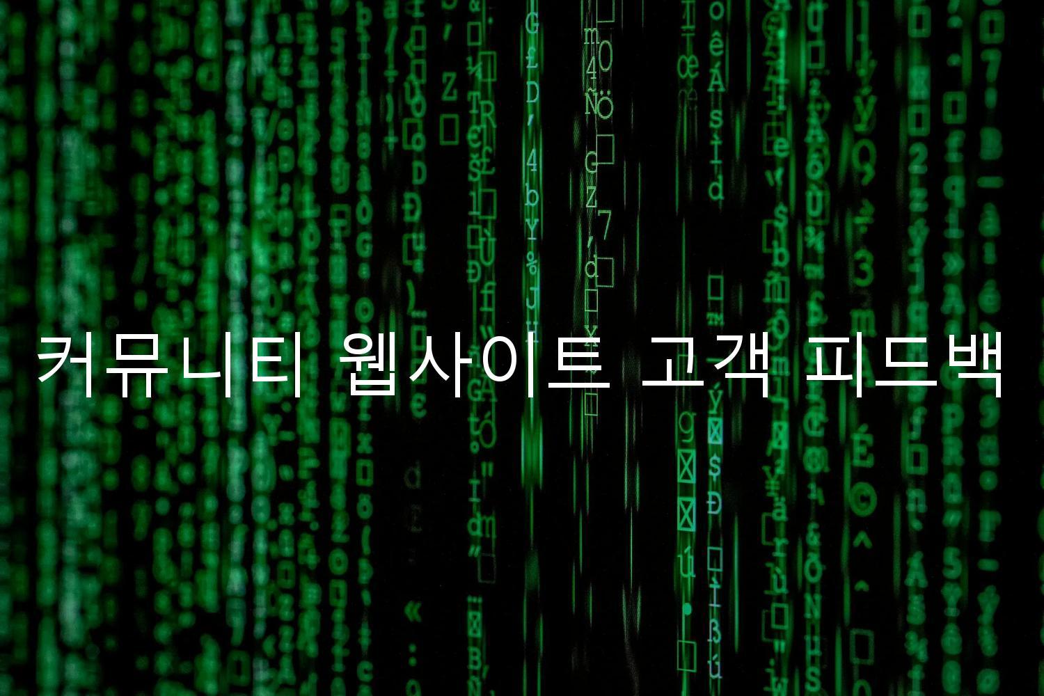 커뮤니티 웹사이트 고객 피드백