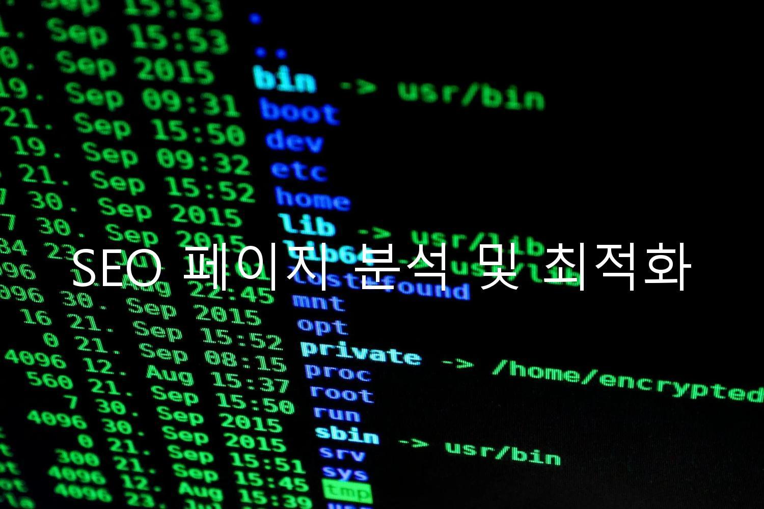 SEO 페이지 분석 및 최적화