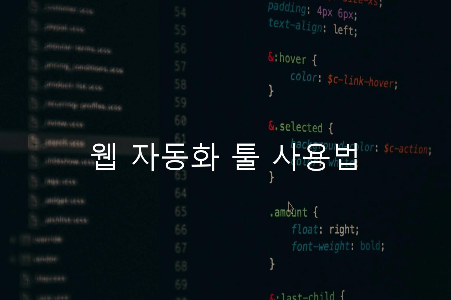 웹 자동화 툴 사용법