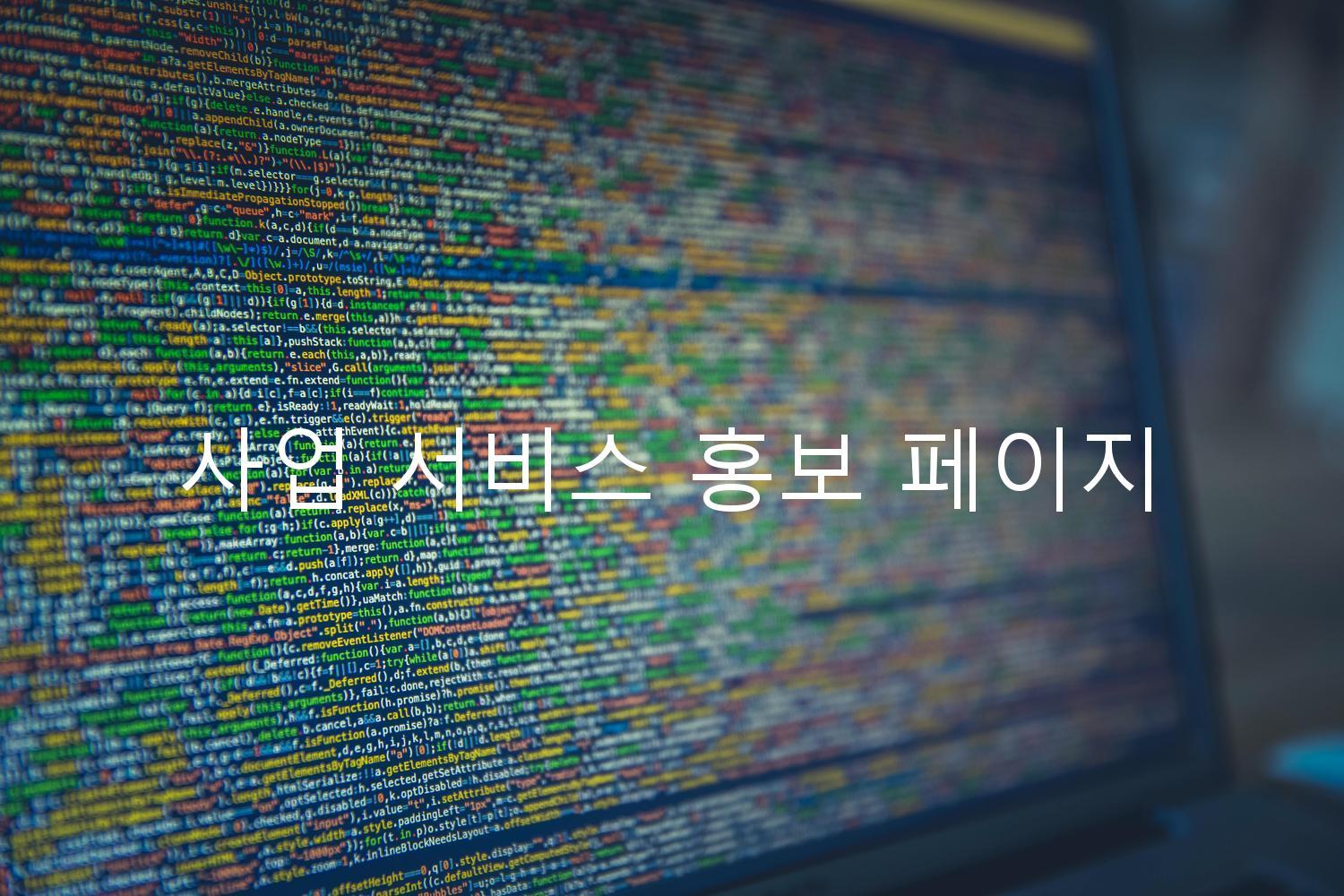 사업 서비스 홍보 페이지