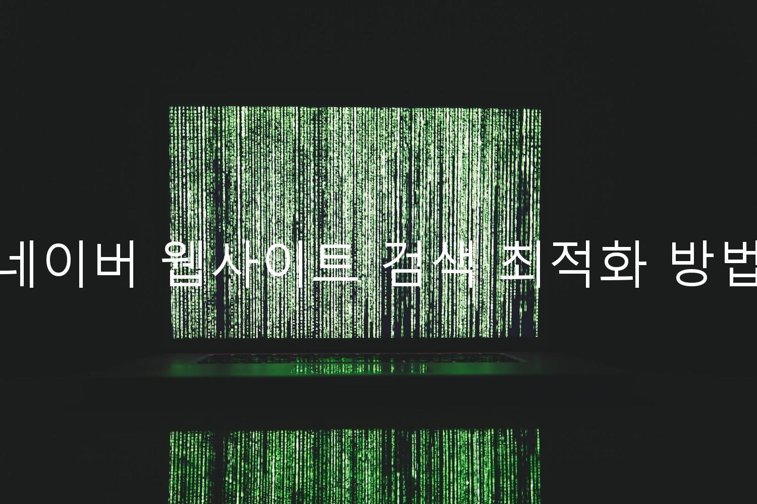 네이버 웹사이트 검색 최적화 방법