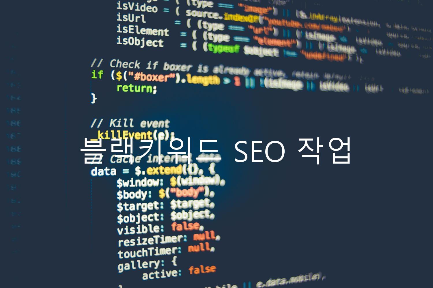 블랙키워드 SEO 작업