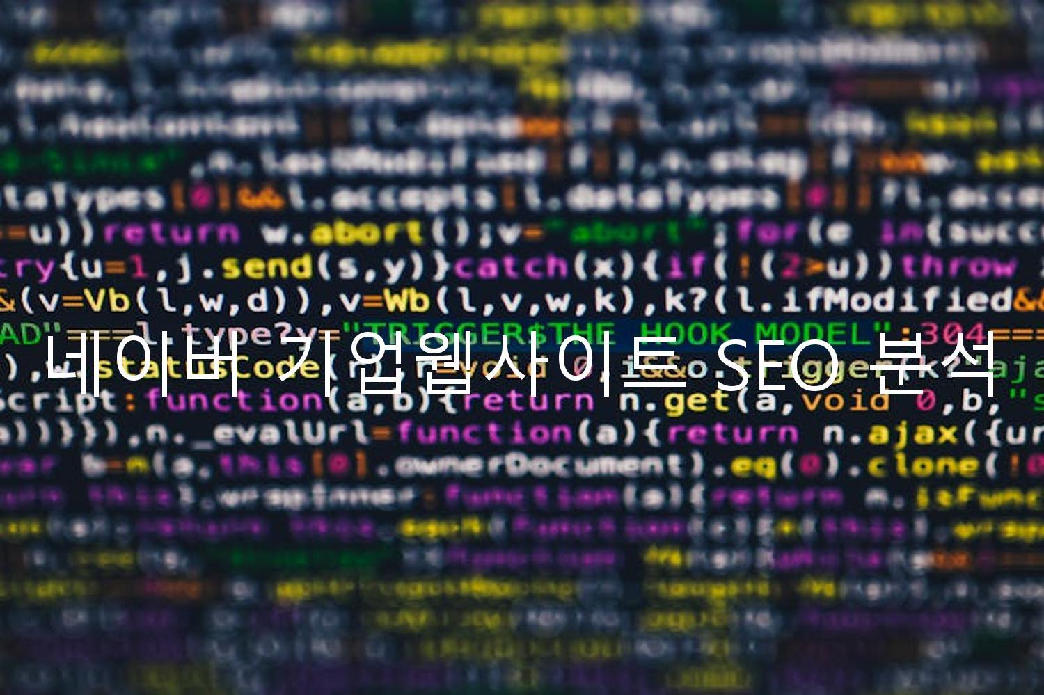 네이버 기업웹사이트 SEO 분석