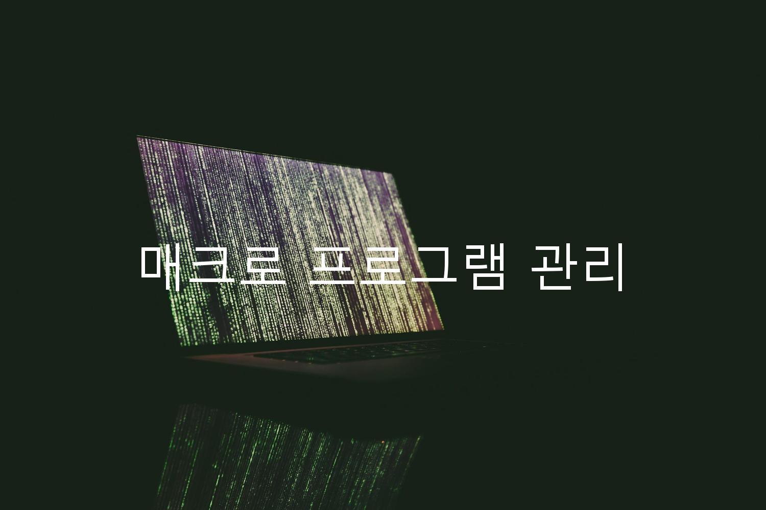 매크로 프로그램 관리