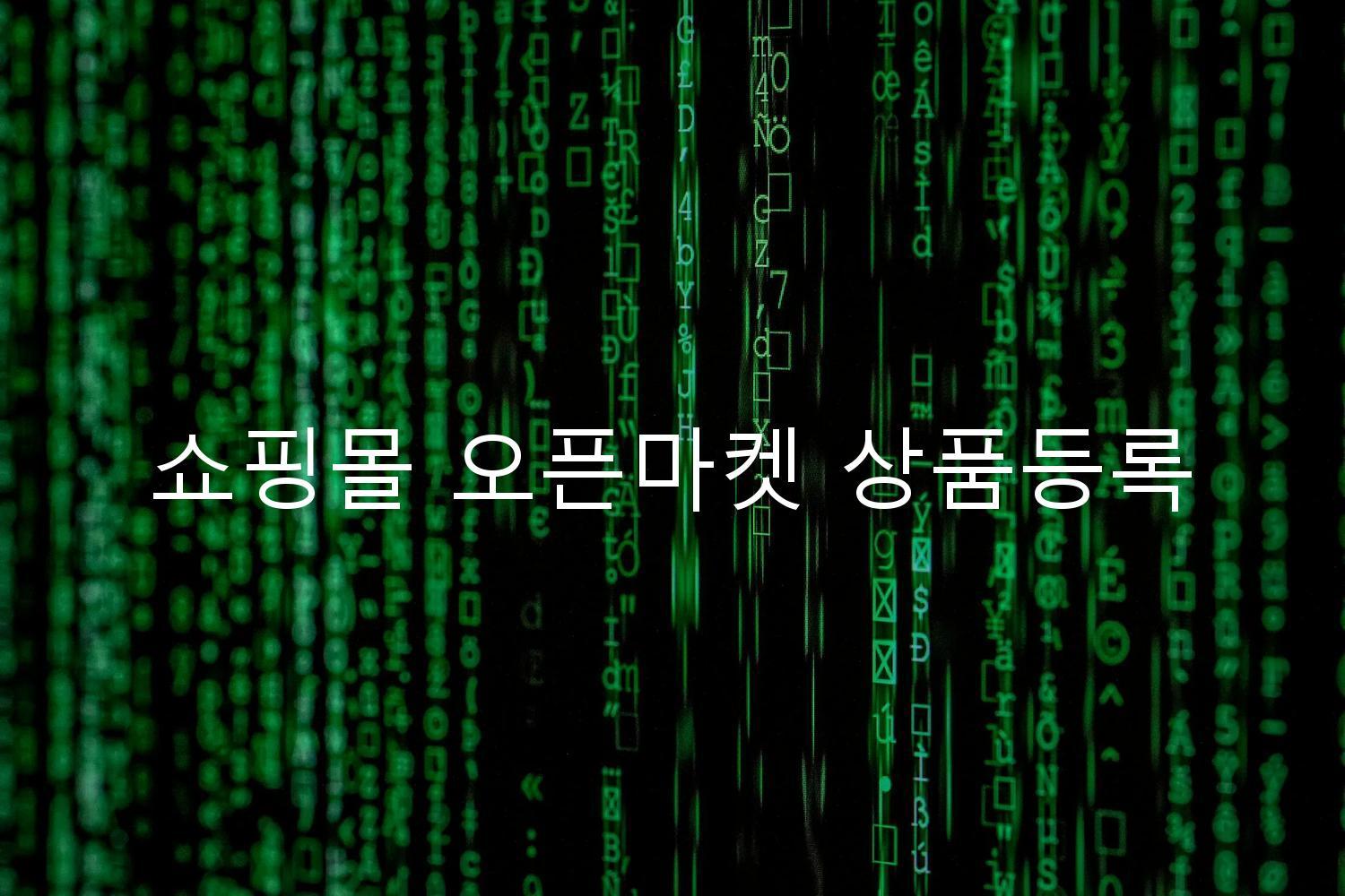 쇼핑몰 오픈마켓 상품등록