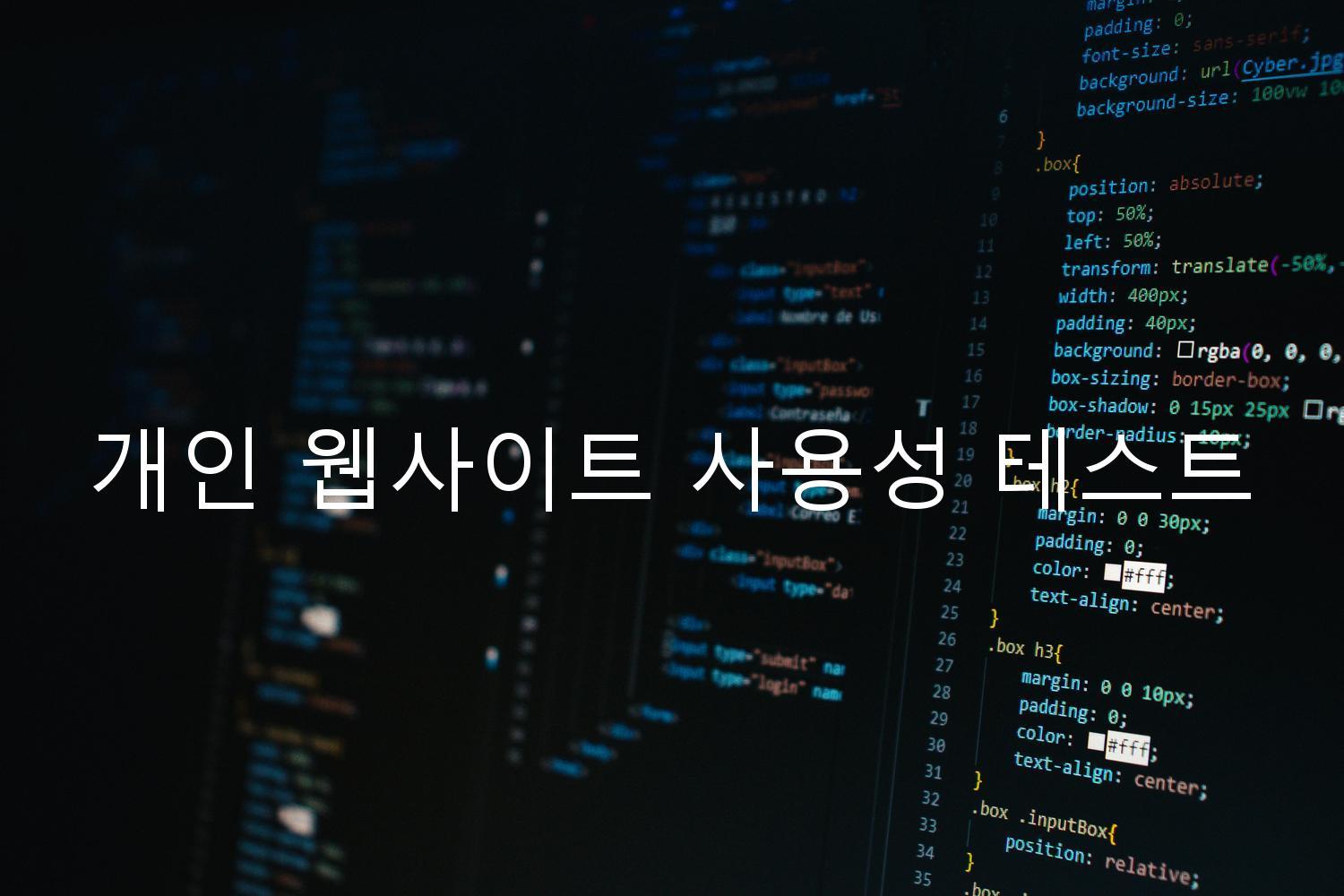 개인 웹사이트 사용성 테스트