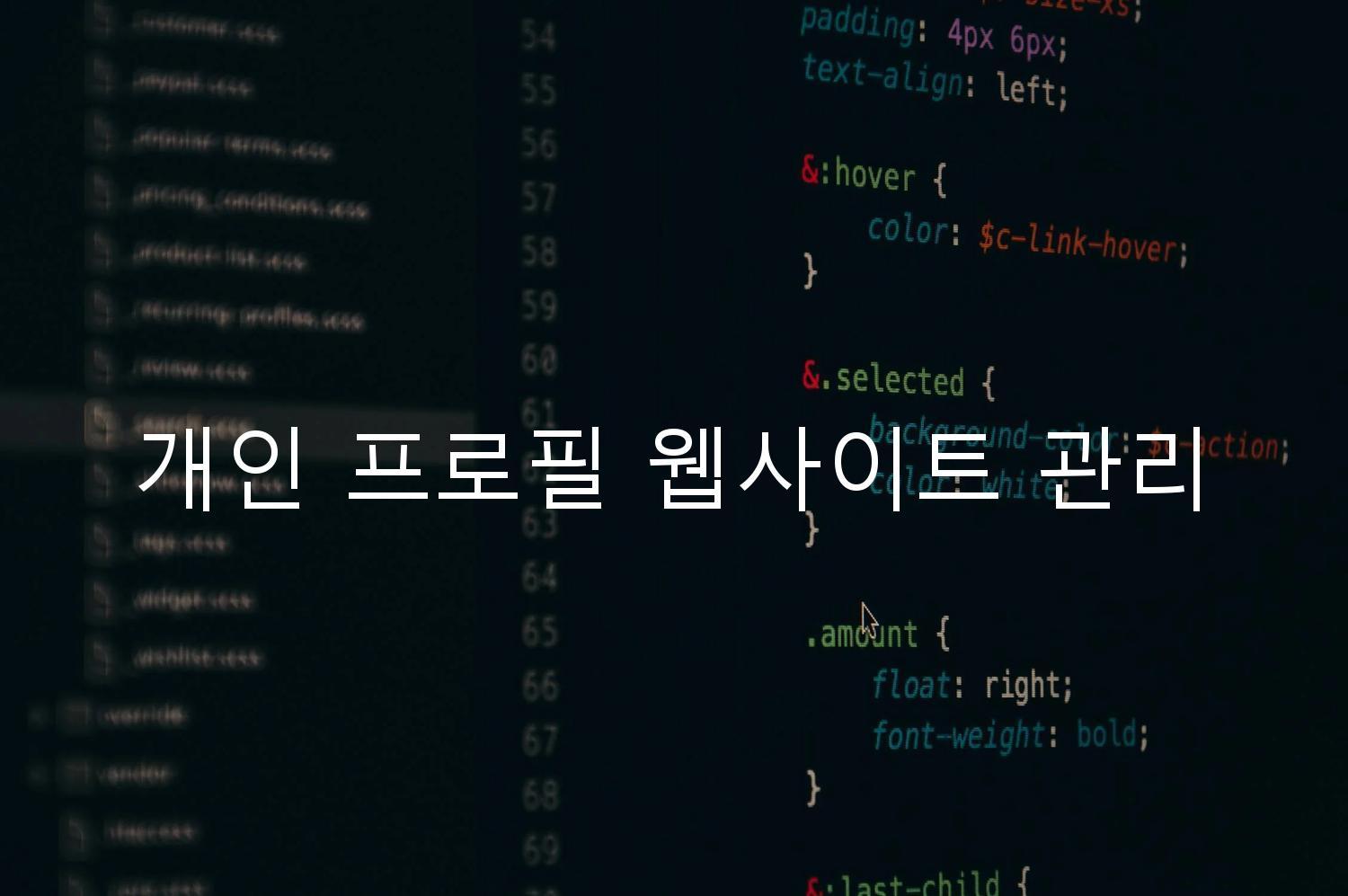 개인 프로필 웹사이트 관리