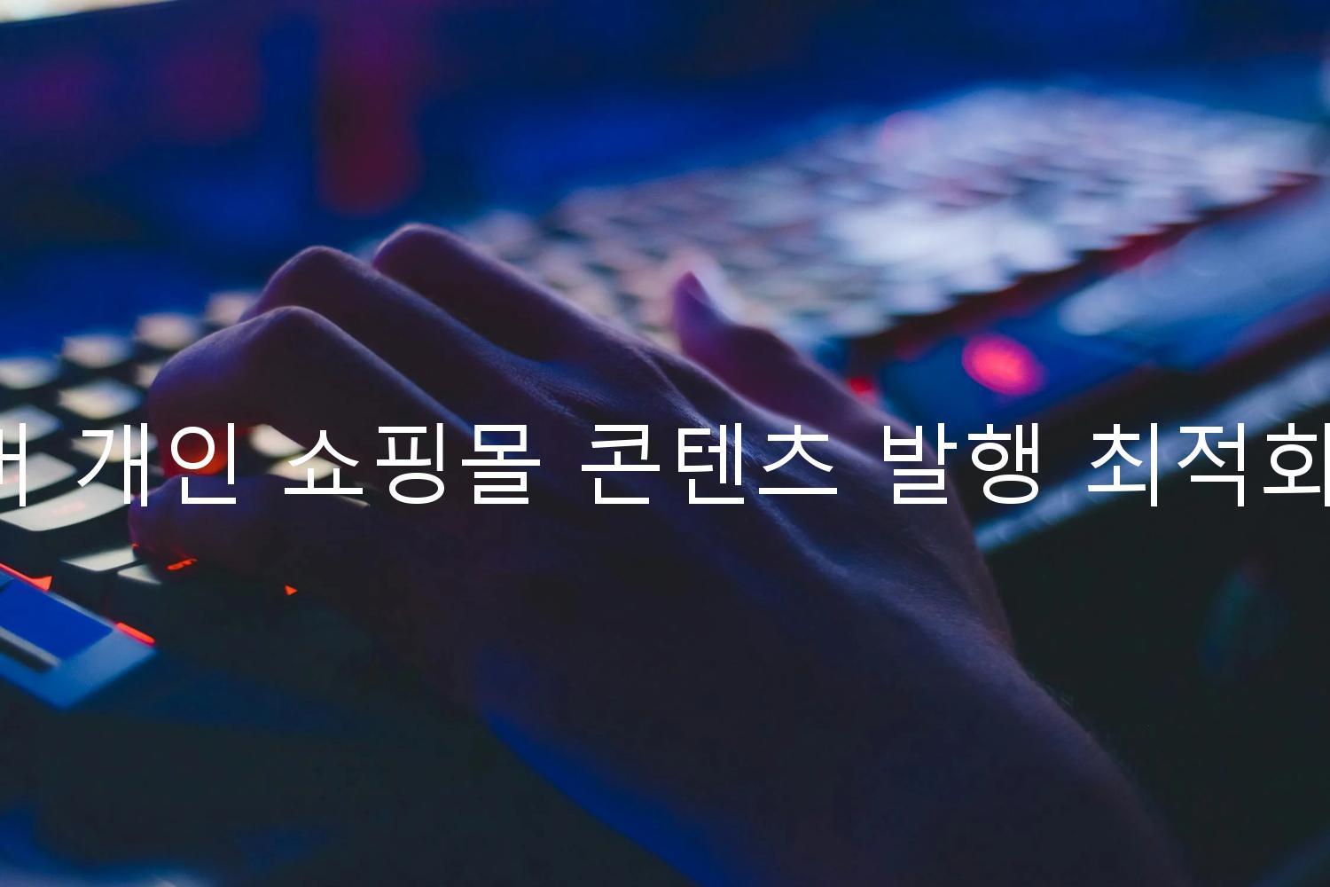 네이버 개인 쇼핑몰 콘텐츠 발행 최적화 도구