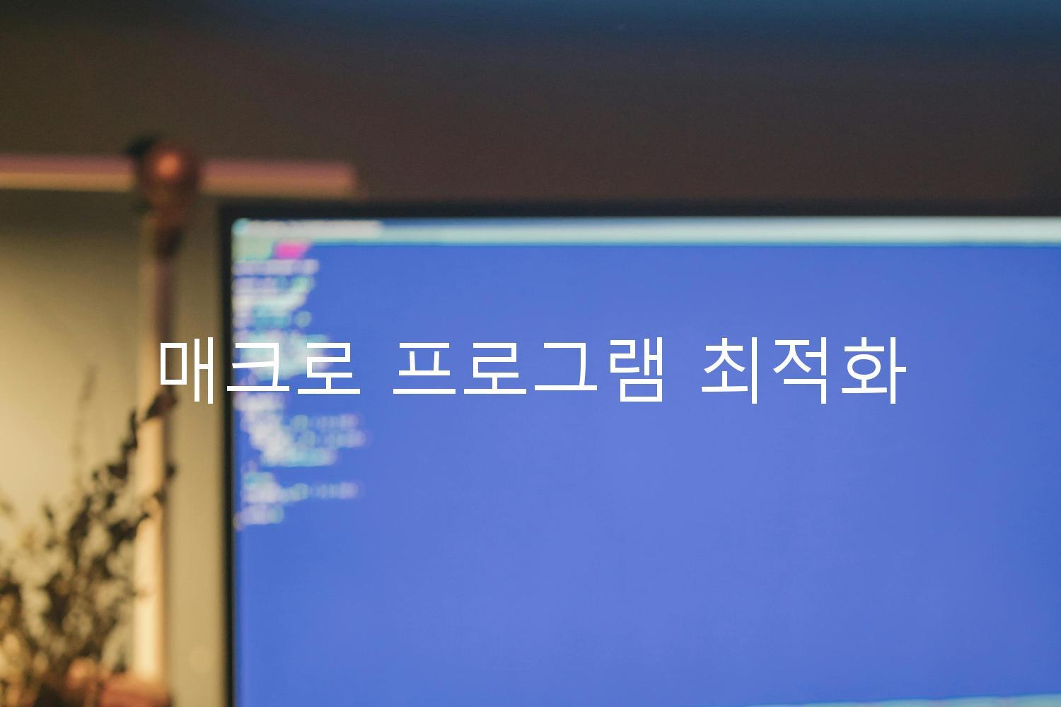 매크로 프로그램 최적화